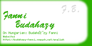fanni budahazy business card